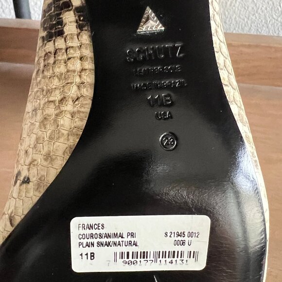 SCHUTZ Frances snake-embossed pointy toe leather boots NEW 11 - Picture 7 of 7